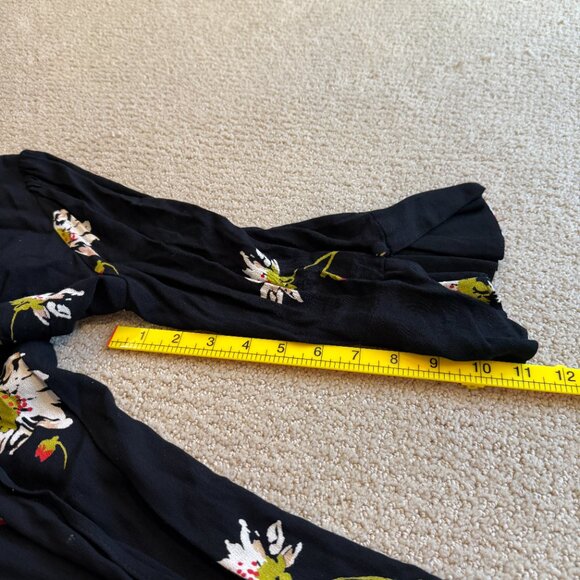 Free People Time On My Side Mini Wrap Dress Black Floral Boho SMALL #OB770151 - Picture 11 of 15